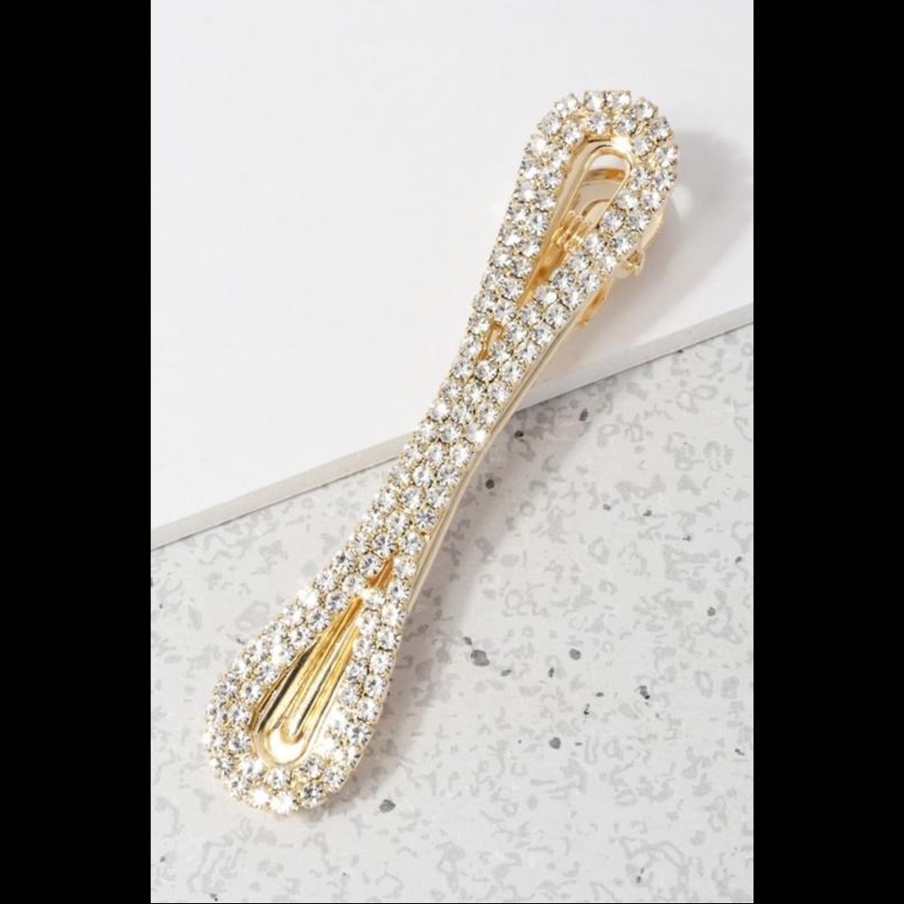 Rhinestone Infinity Bow Hair Clip